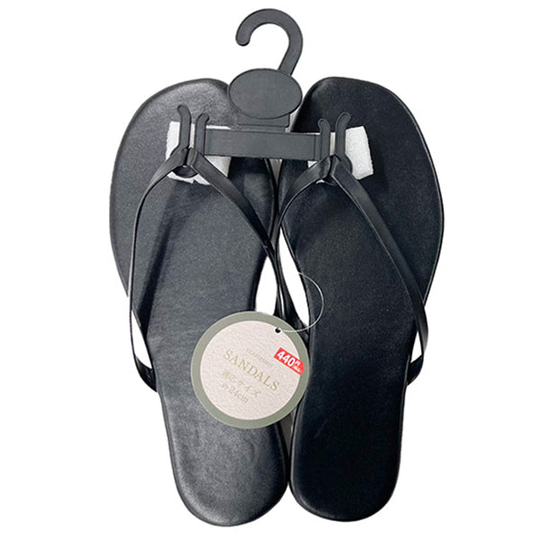 【OUTLET】サンダル スクエアトゥ レザー風 スクエアサンダル(ブラック・ブラウン)24cm 357353