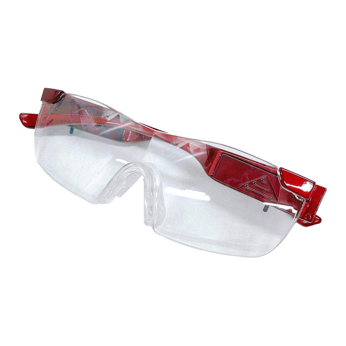 虫眼鏡 ルーペ 2LEDライト付メガネ型ルーペ 1.6倍 レッド 男女兼用 フリーサイズ 357499