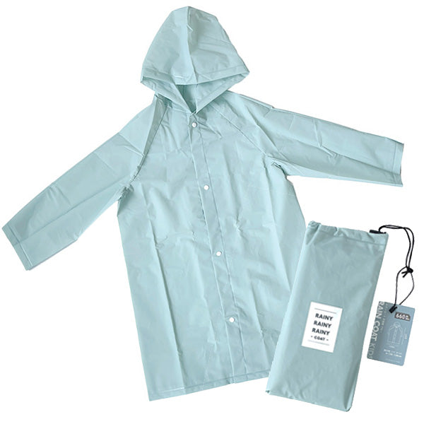 レインコート レインウェア 雨具 雨合羽 コンパクト簡易 収納袋付 キッズ用 子供用 ブルー フリーサイズ 357576