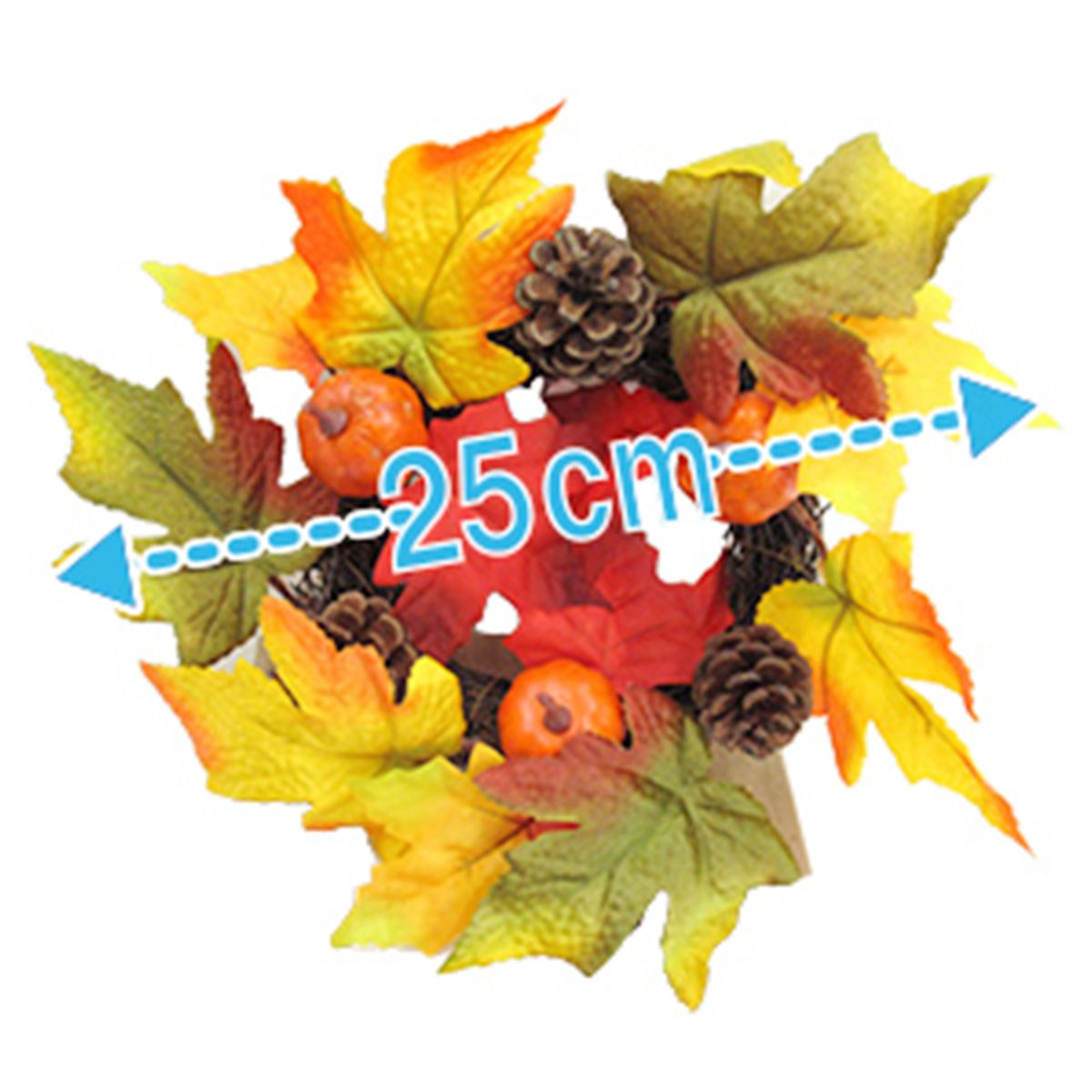 【OUTLET】リース ハロウィンパインコーンリース 造花 フェイクフラワー 直径約25cm 357878