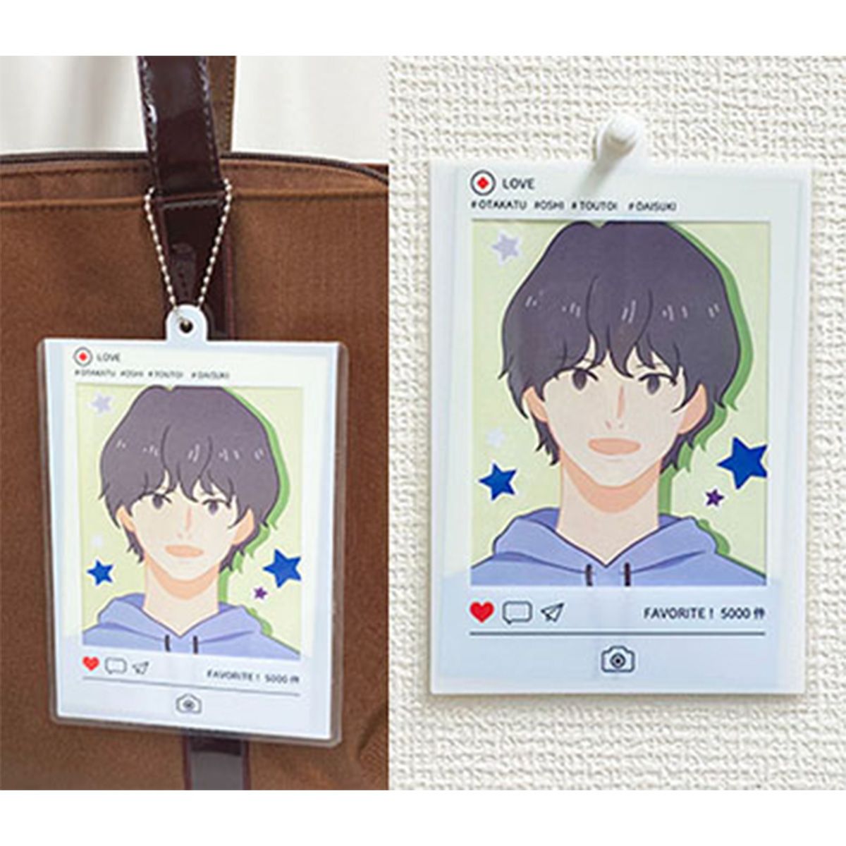 【OUTLET】SNS風硬質ポストカード用ケースキーホルダー 2P 357990