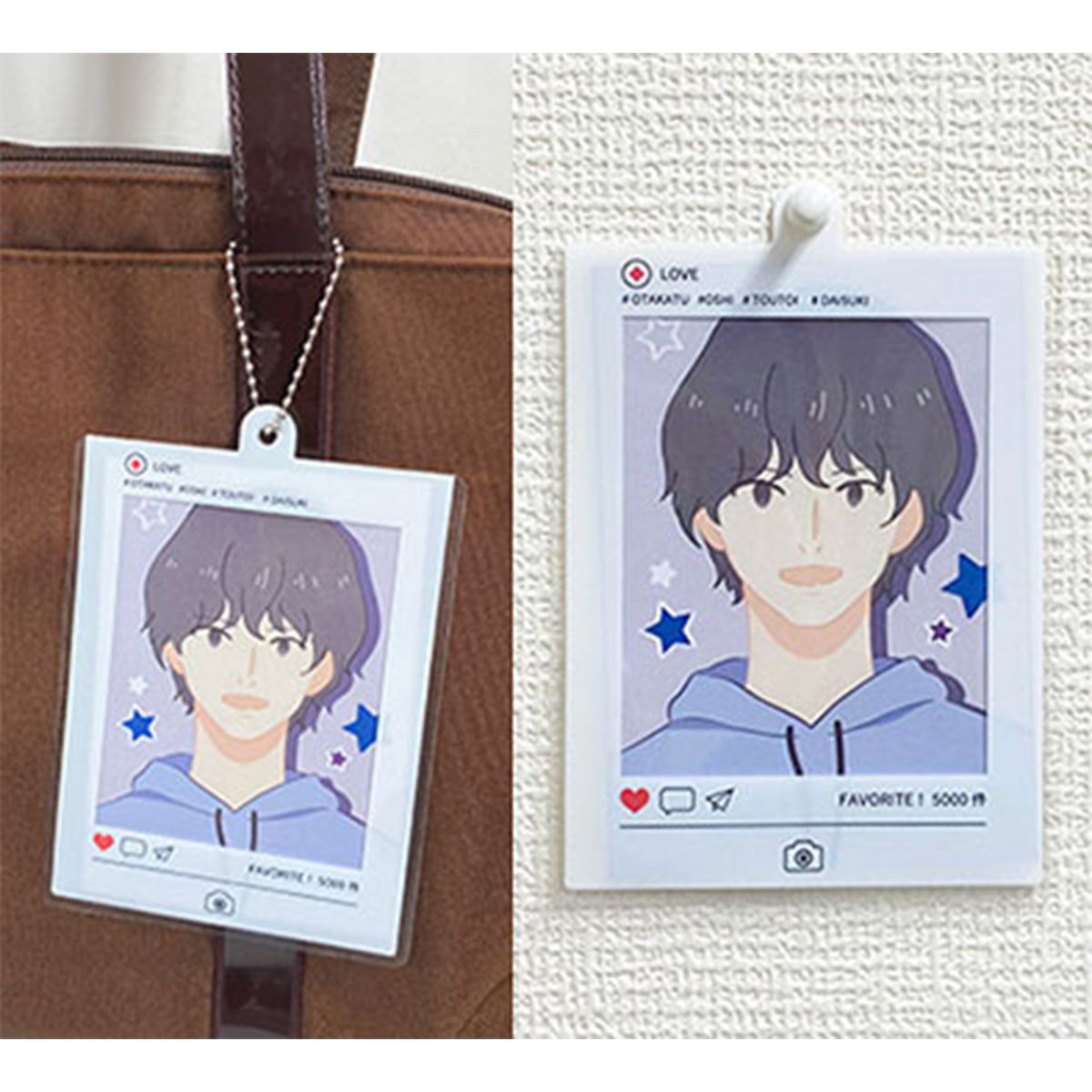 【OUTLET】SNS風硬質ブロマイド用ケースキーホルダー 2P 357997