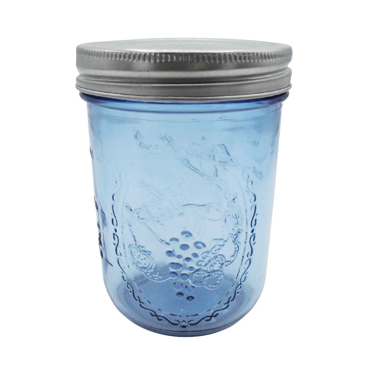 ガラス瓶 ガラスジャー ガラスボトル キャニスター ワイドジャー ブルー 500ml 358180