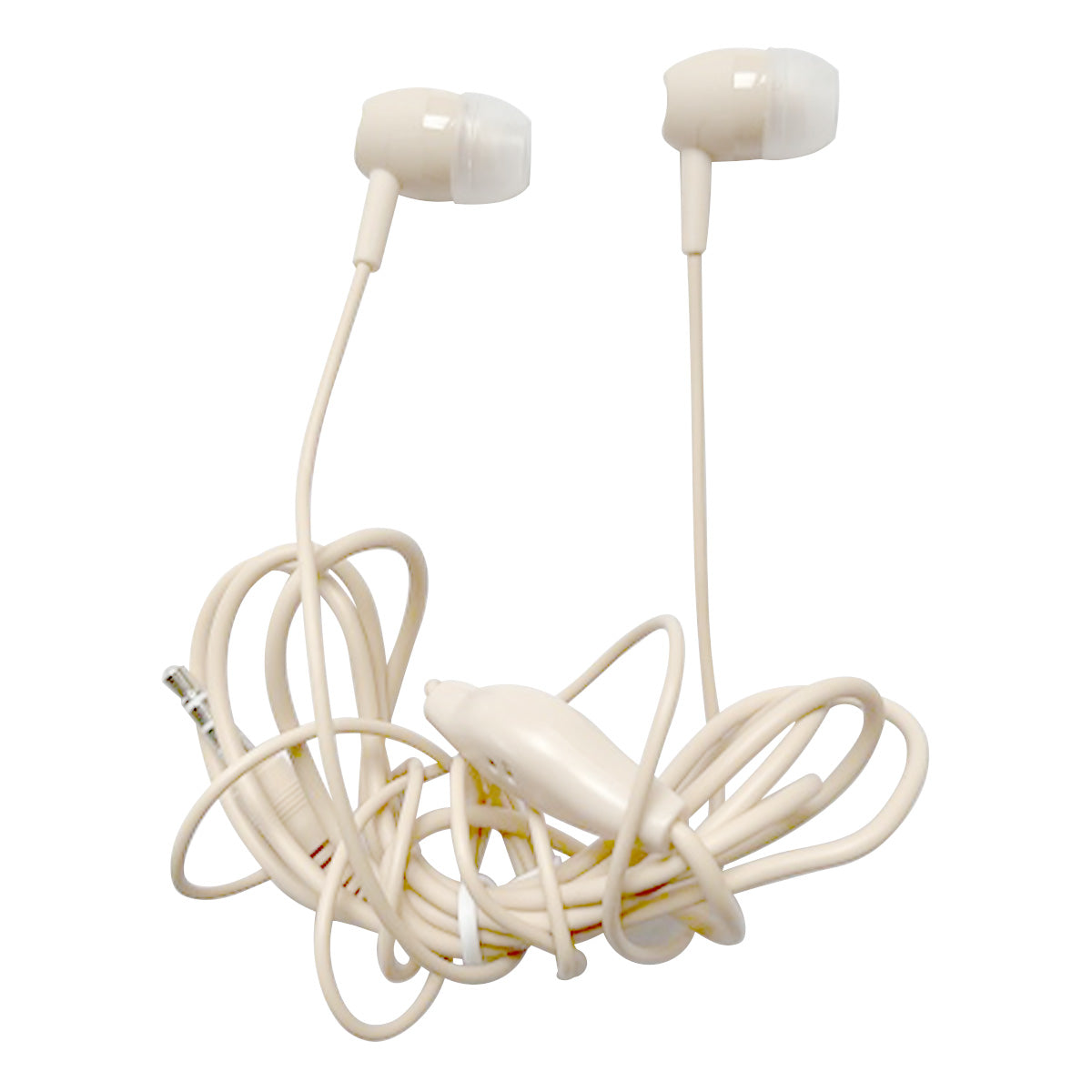 イヤホン 高音質 カナル型 マイク付 ステレオイヤホンマイク 1.2m A ベージュ 358276