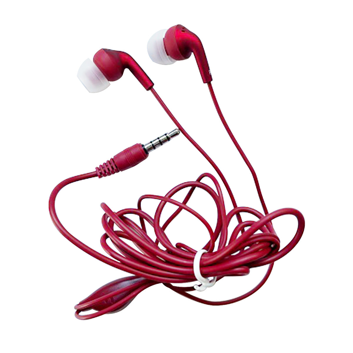【OUTLET】イヤホン 高音質 カナル型 マイク付 ステレオイヤホンマイク 1.2m D レッド 358286