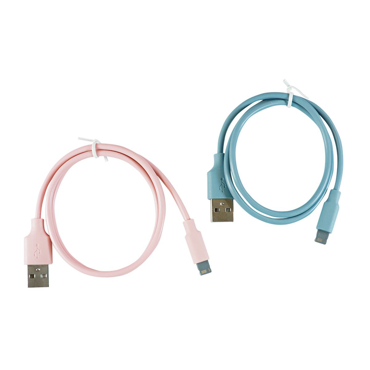 ライトニングケーブル Ligntningケーブル 充電専用くすみカラー 50cm ブルー&ピンク 358301