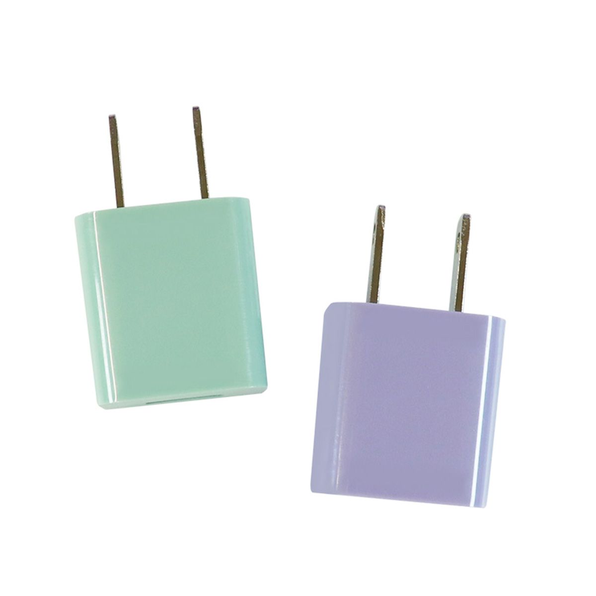 ACアダプター USBアダプター くすみカラー パープル&グリーン A-9 358302