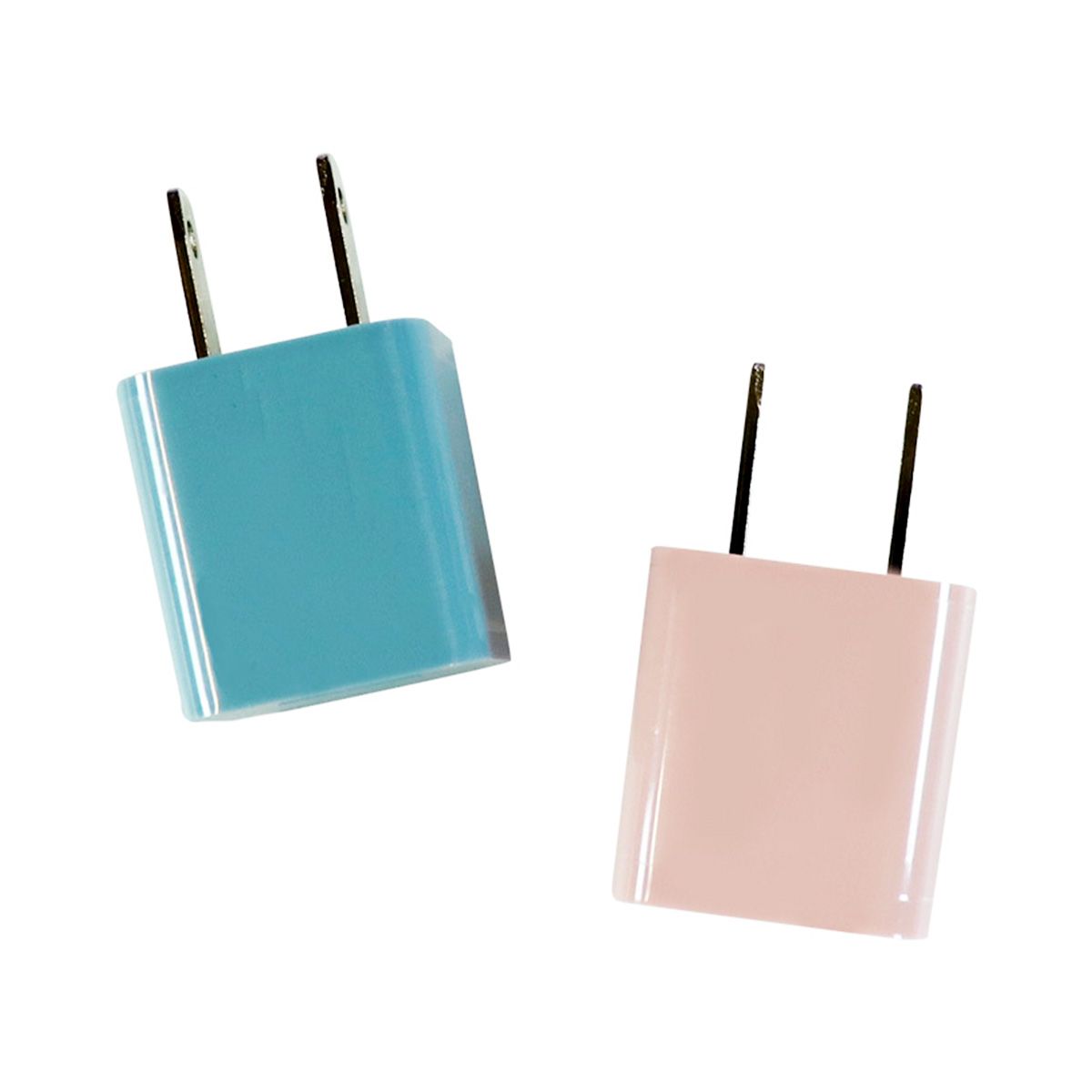 ACアダプター USBアダプター くすみカラー ブルー・ピンク A-10 358303