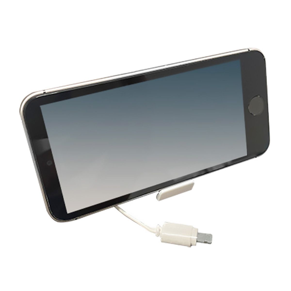 iPhone充電専用ケーブル リール式 スマホスタンド付き 70cm 358319