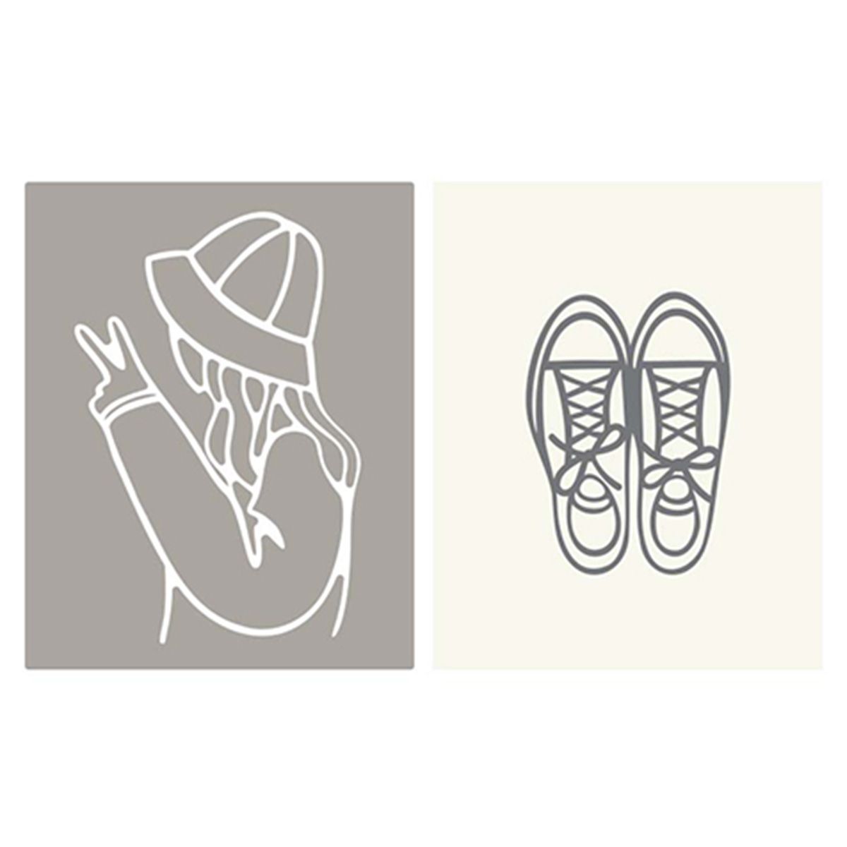 シールワッペン 女の子×スニーカー 358541