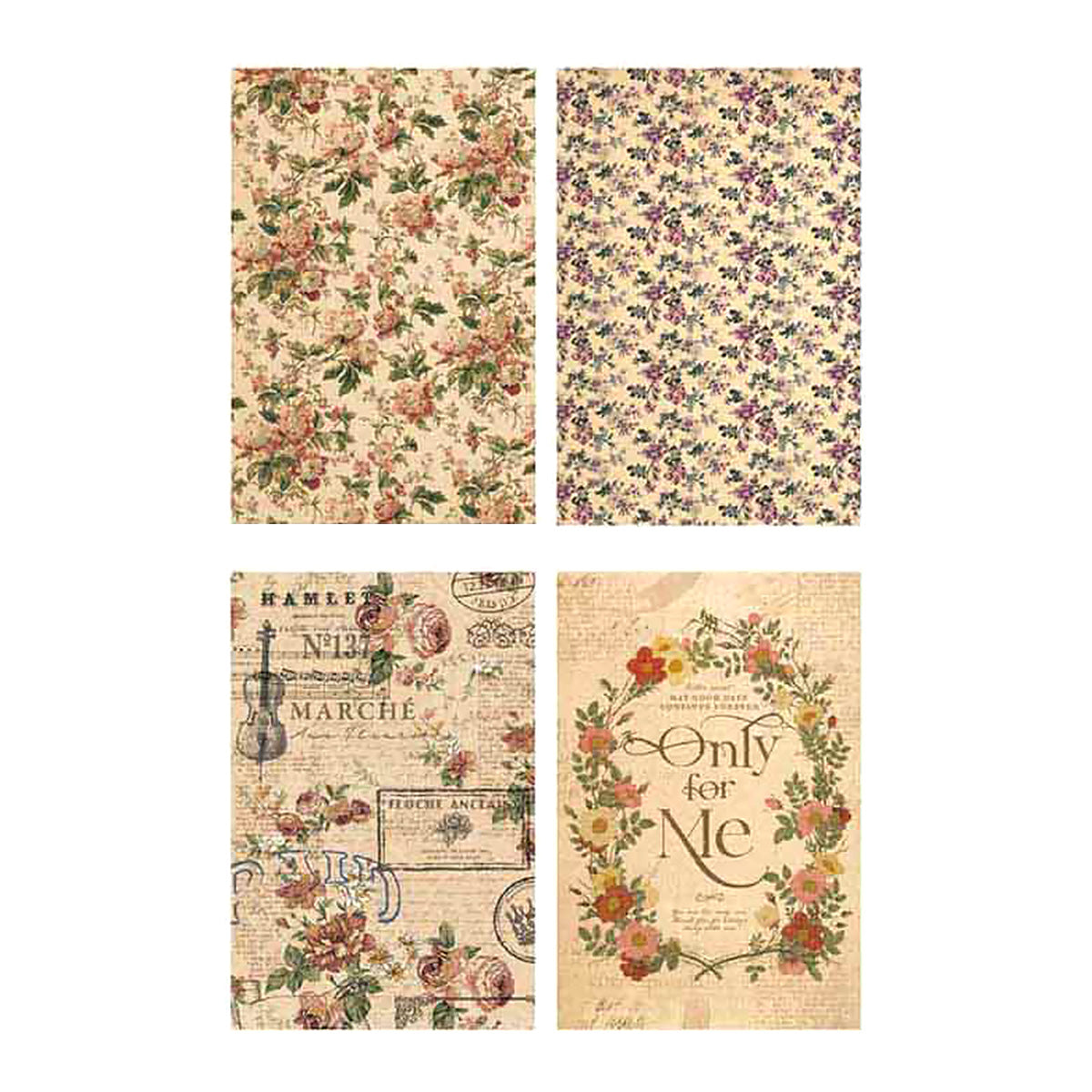 マスキングシート デザインペーパー 8P クラフトアンティーク 15×10cm 358635