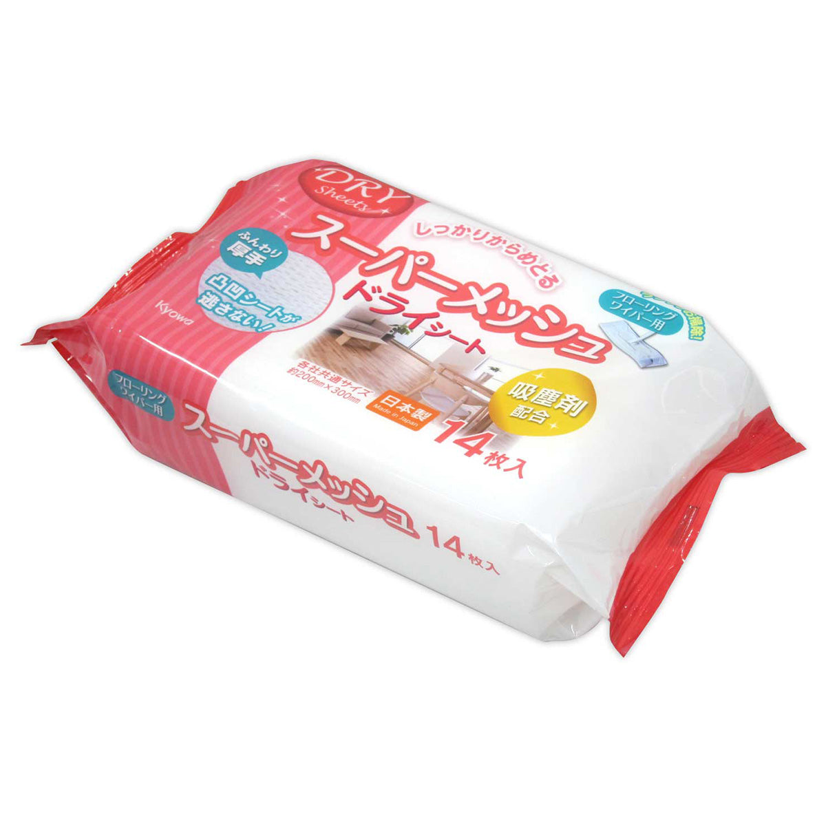 床拭きシート 大掃除 フローリング用ドライシート スーパーメッシュ 14枚 358668