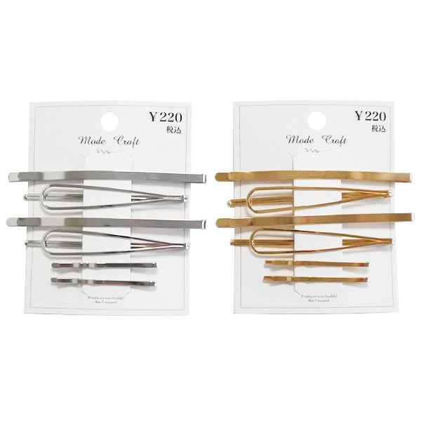 ヘアピン ヘアアクセサリー 髪留めピン アレンジピン  メタルデザインヘアピン6本セットC (ゴールド・シルバー) 358840