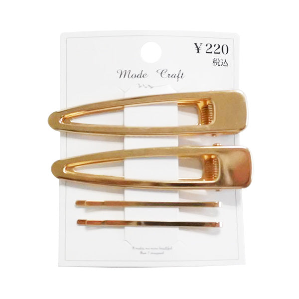 ヘアピン ヘアアクセサリー 髪留めピン アレンジピン メタルクリップヘアピン 4本セットB(ゴールド) 358844