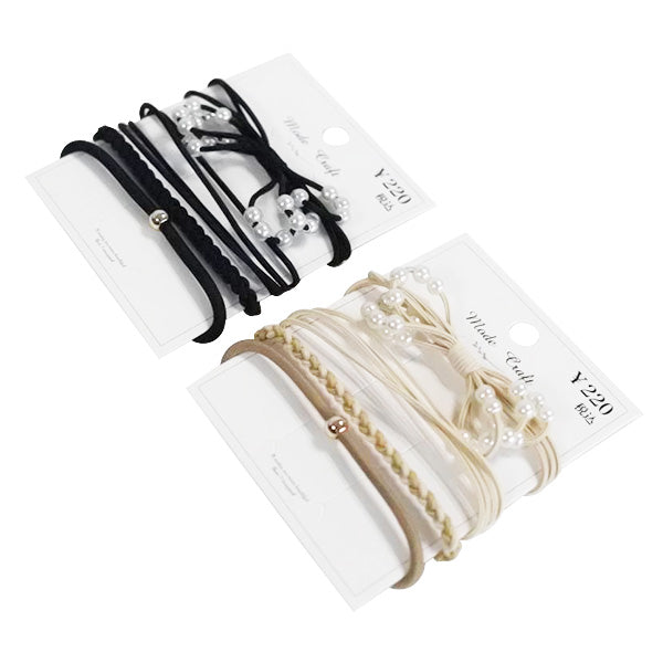 ヘアゴム ヘアアクセサリー 髪ゴム ヘアゴム4本セット(ベージュ・ブラック) 358847