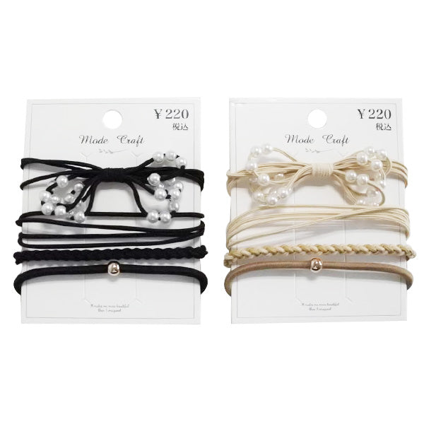 ヘアゴム ヘアアクセサリー 髪ゴム ヘアゴム4本セット(ベージュ・ブラック) 358847