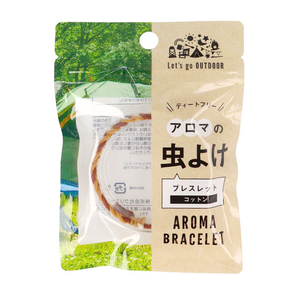 虫除けブレスレット 蚊除けブレス  虫よけ編込みブレスレット ブラウン ベージュ 防虫 359222
