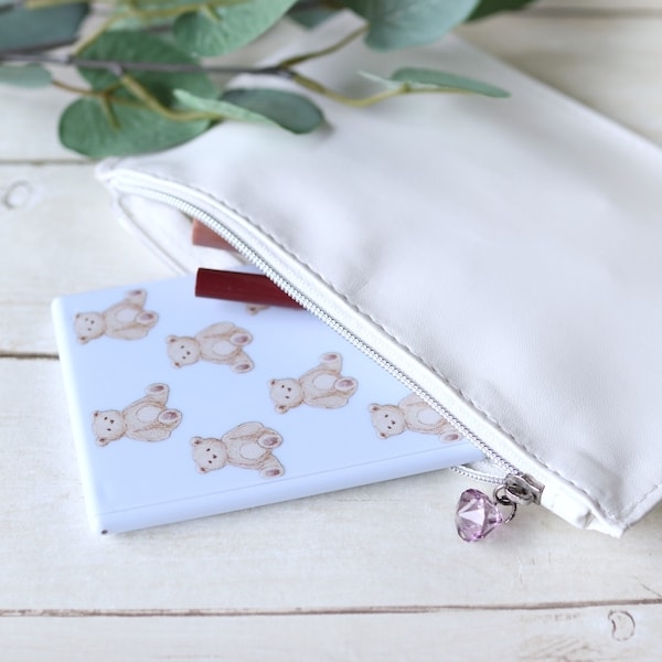 携帯ミラー 手鏡 プリントSミラー アンティークベア 359296