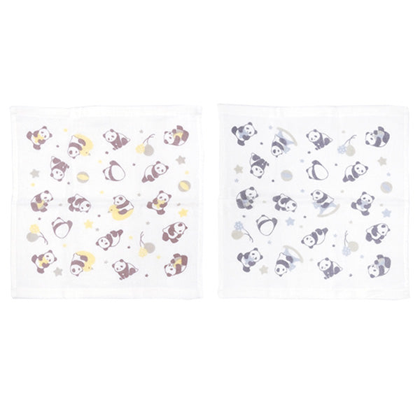 ハンドタオル ミニタオル パイルガーゼタオル パンダ 約30×30cm 359704