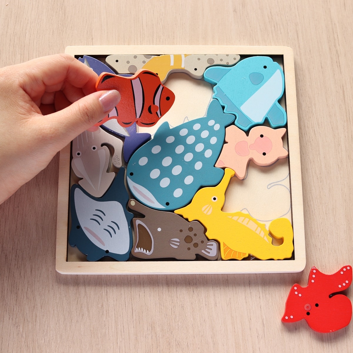 知育玩具 木製パズル 水族館 360230