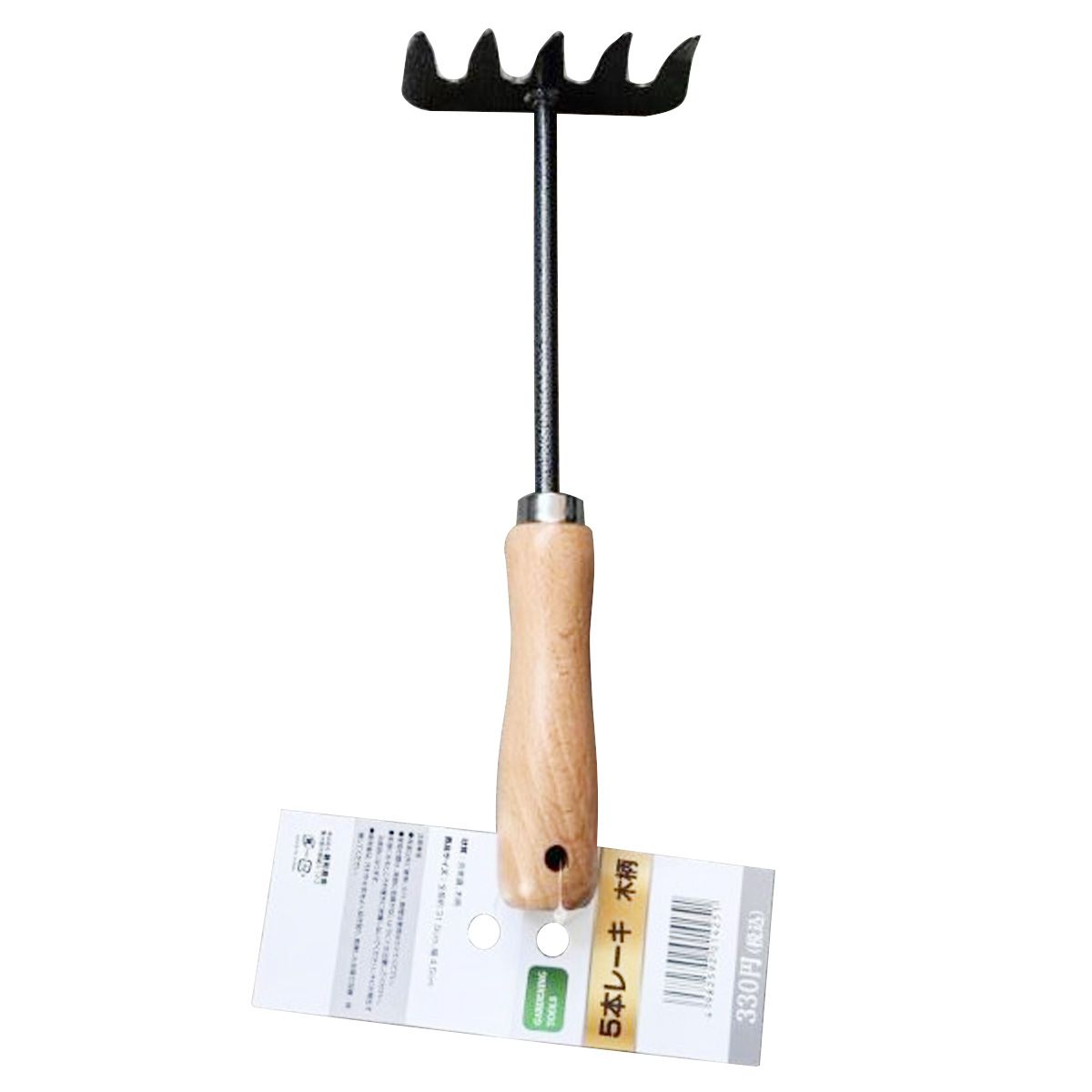 細杷 手杷 5本レーキ 木柄28cm 360602