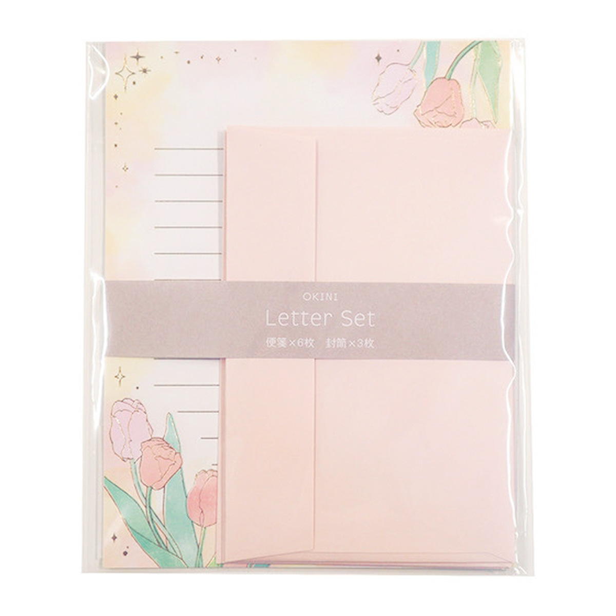 レターセット 箔押し 3セット チューリップ 361729
