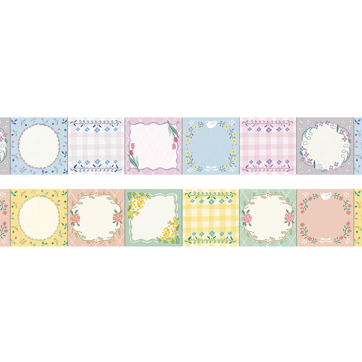 貼ってはがせる ロールメモ 50片 フラワーフレーム 361769