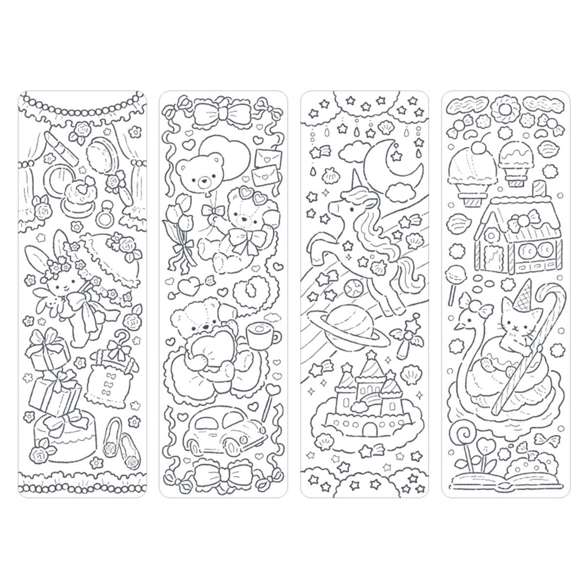 絵の具と筆付きぬりえ 4P スイートメルヘン 361777