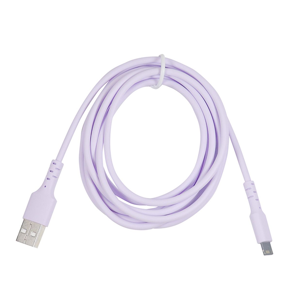 lightningケーブル iPhone用 やわらかPVCライトニングケーブル充電専用 2m パープル 362270