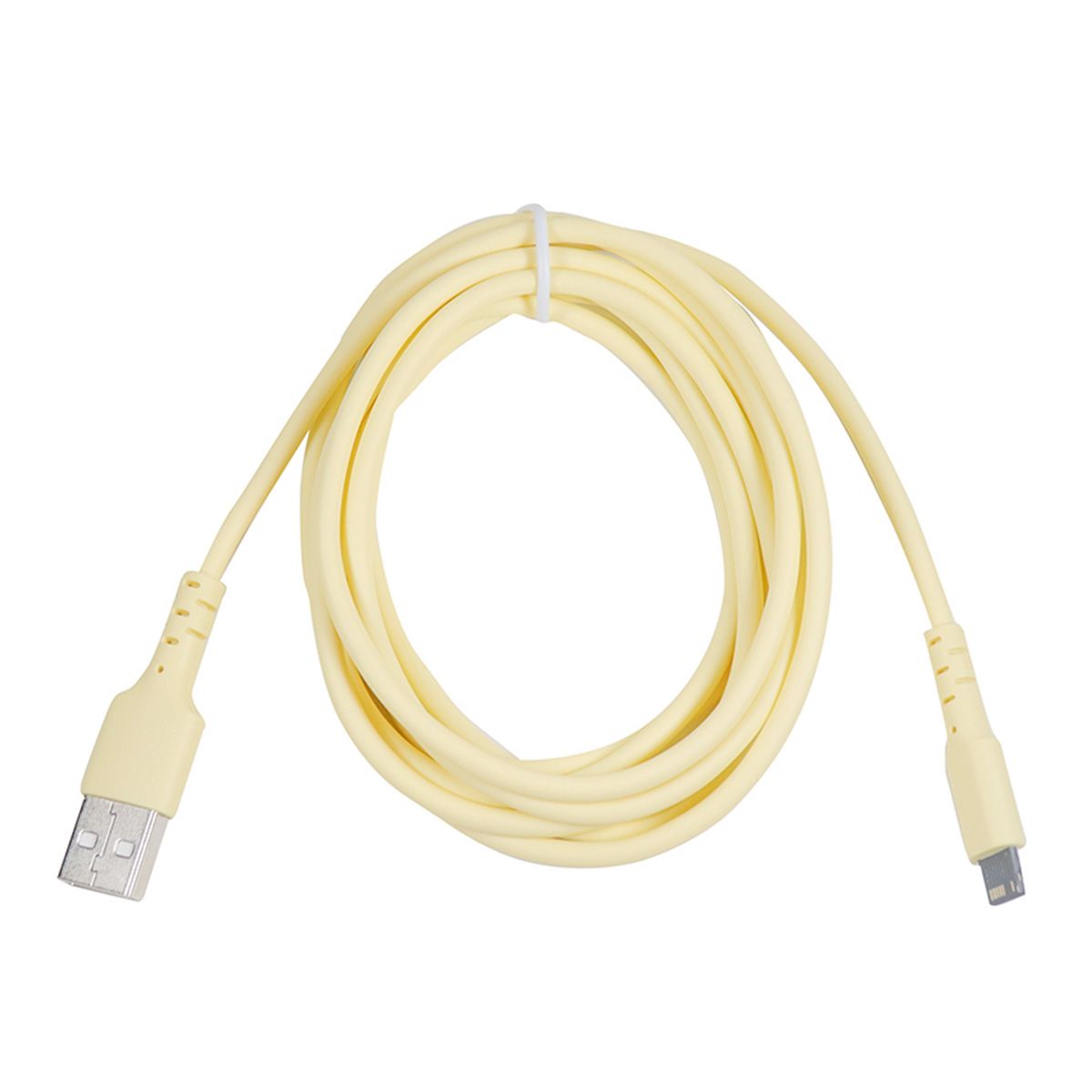 lightningケーブル iPhone用 やわらかPVCライトニングケーブル充電専用 2m イエロー 362271