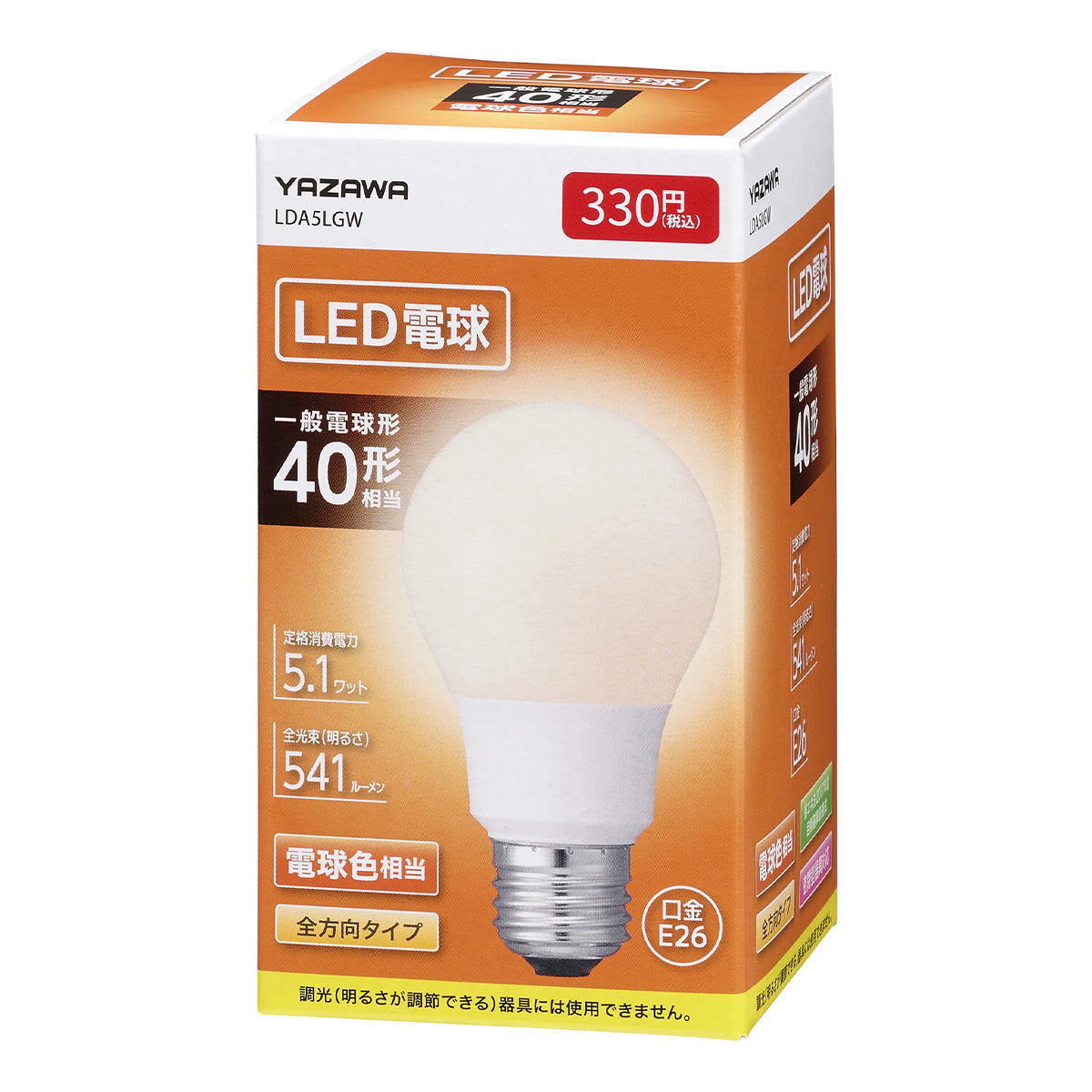 一般電球形LED40W電球色 362400