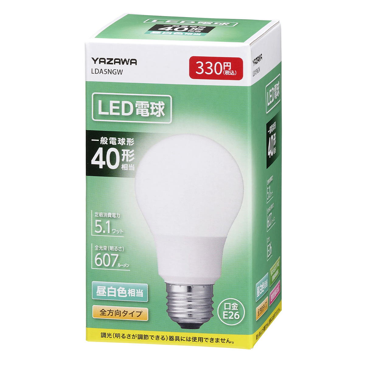一般電球形LED40W昼白色 362401