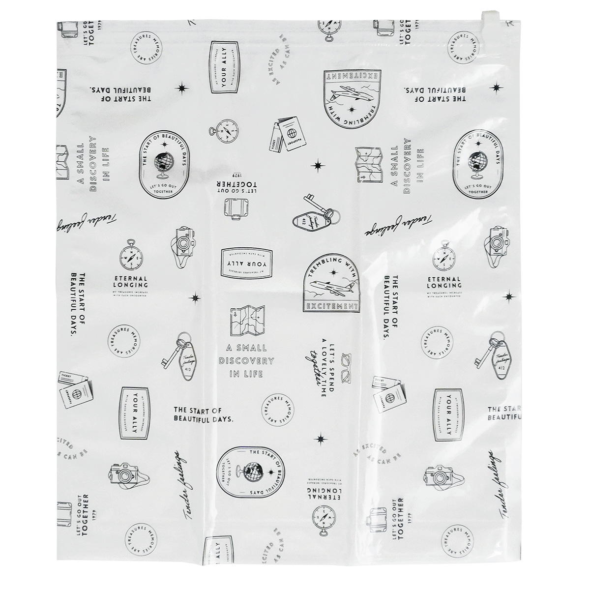 トラベル用圧縮袋 M シンプルロゴ柄 363092