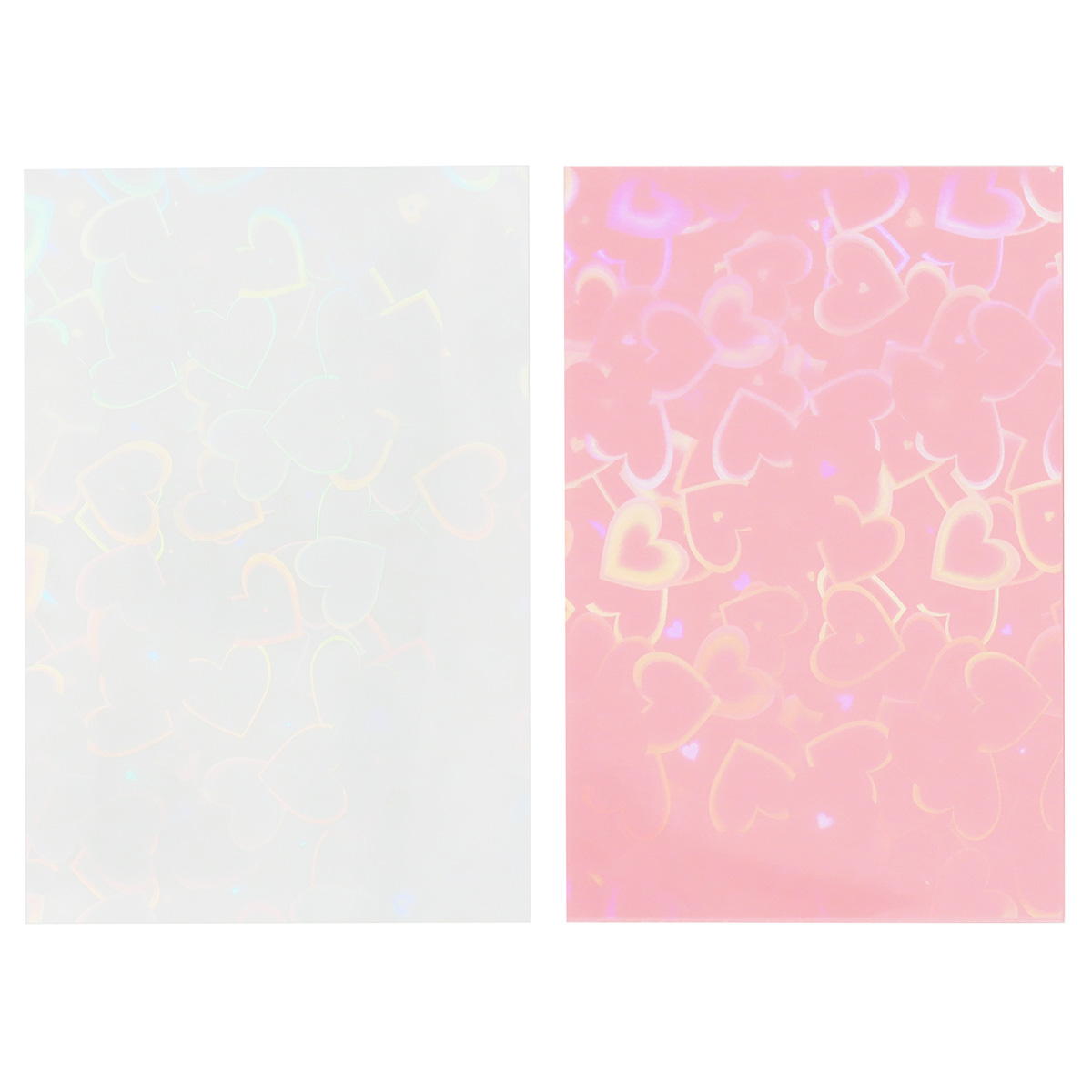 ホログラムフォトスリーブハート柄チェキ用WH・PK 363241