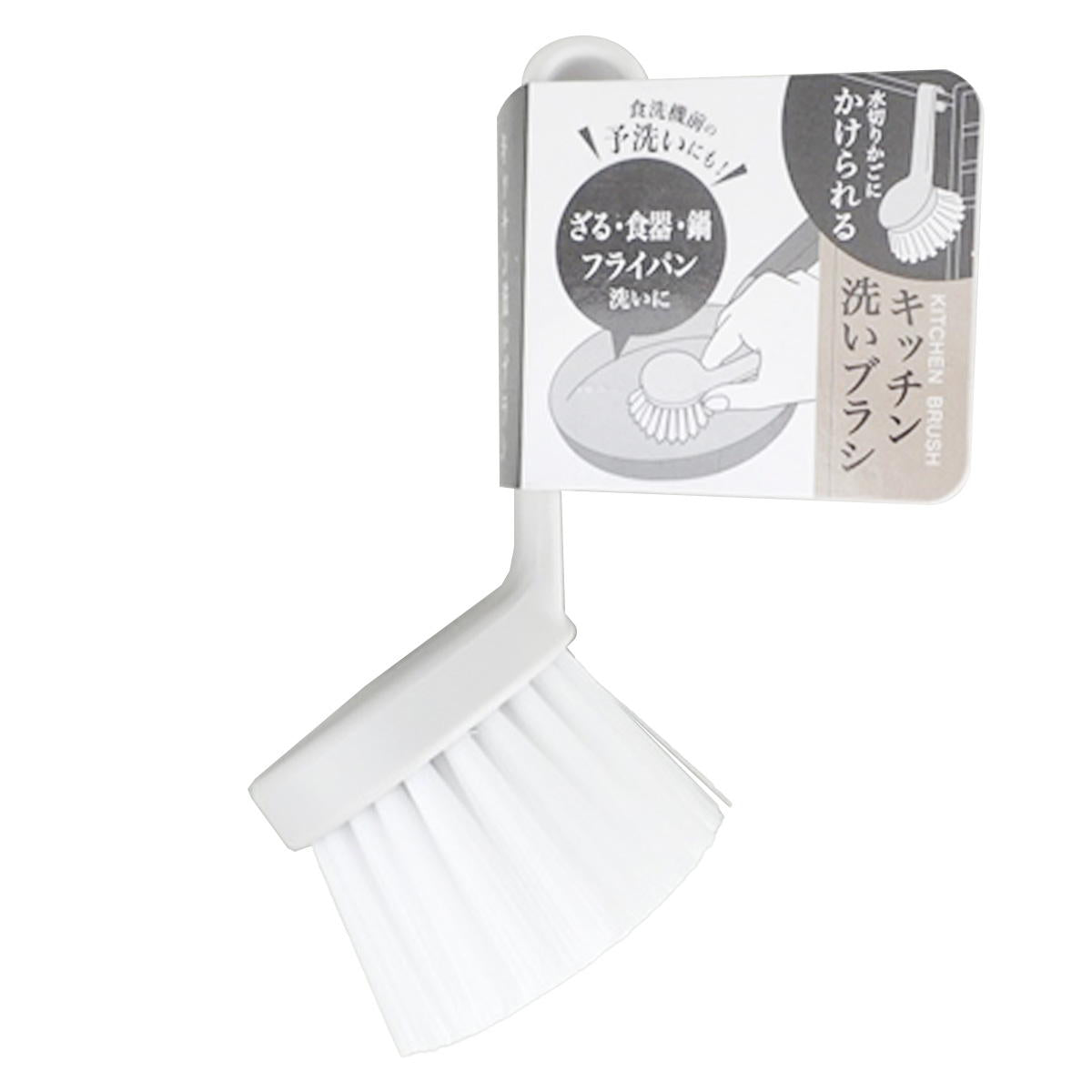 水切りかごにかけられるキッチン洗いブラシ 363448