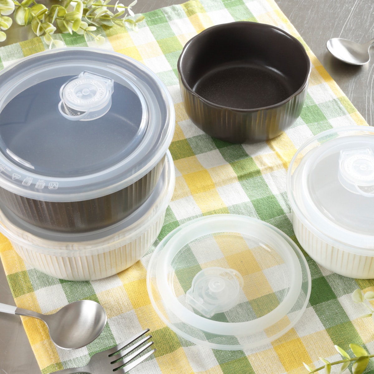 【OUTLET】食品保存容器 窯変はな十草 フードコンテナL 白 約500ml 363843