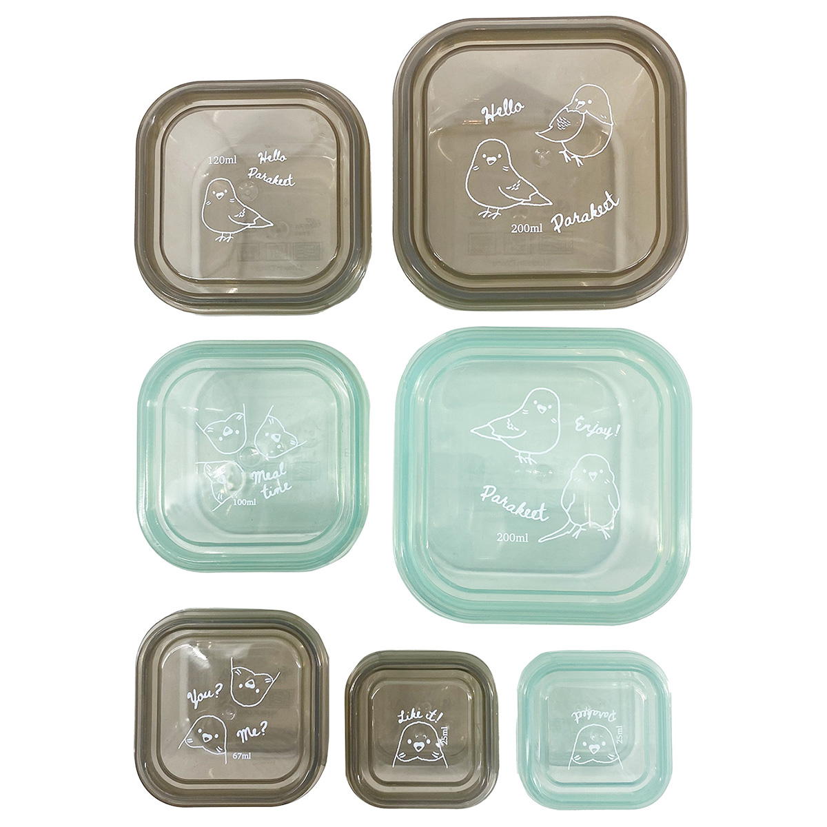 食品保存容器 フードコンテナ 保存ケース 7個セット インコ 363996