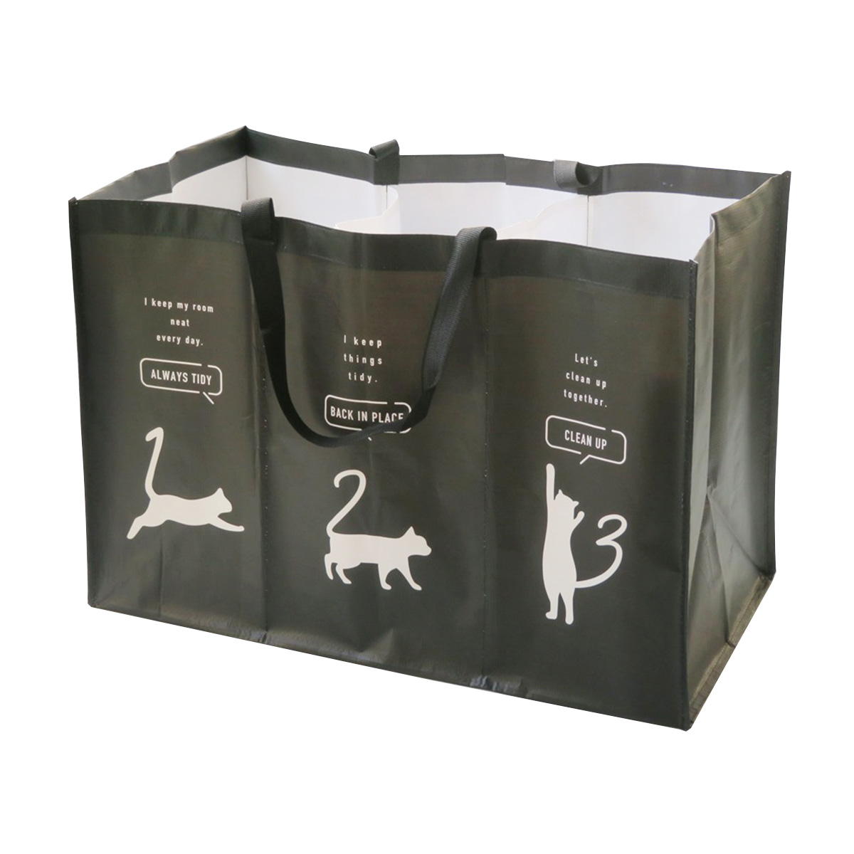 仕切り付きPPバッグ ネコ柄 364255