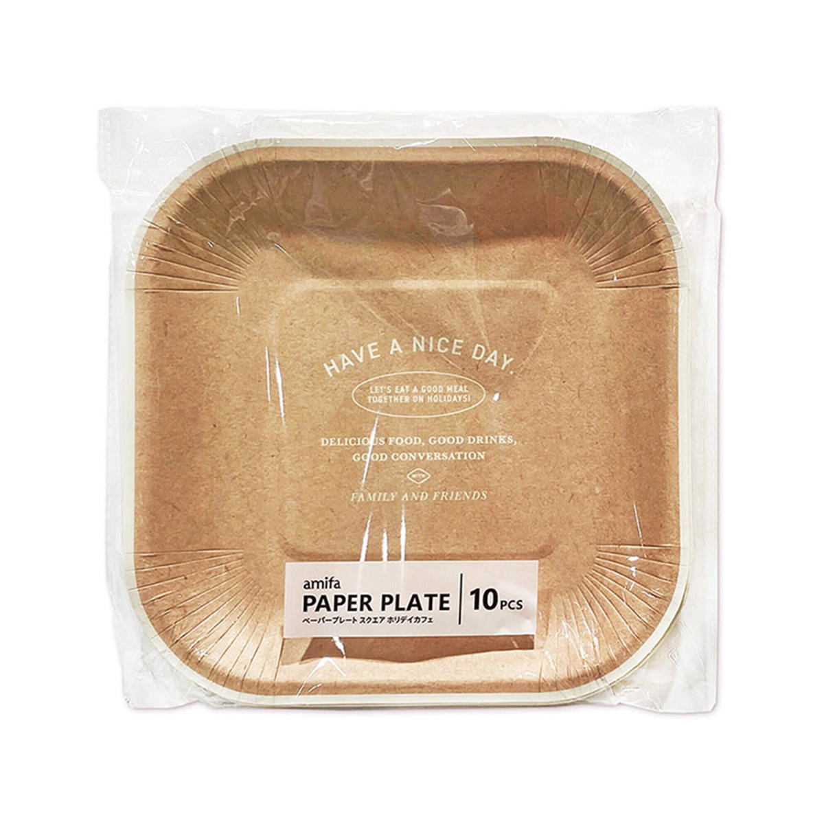 ペーパープレート 10P スクエア ホリデイカフェ 364321