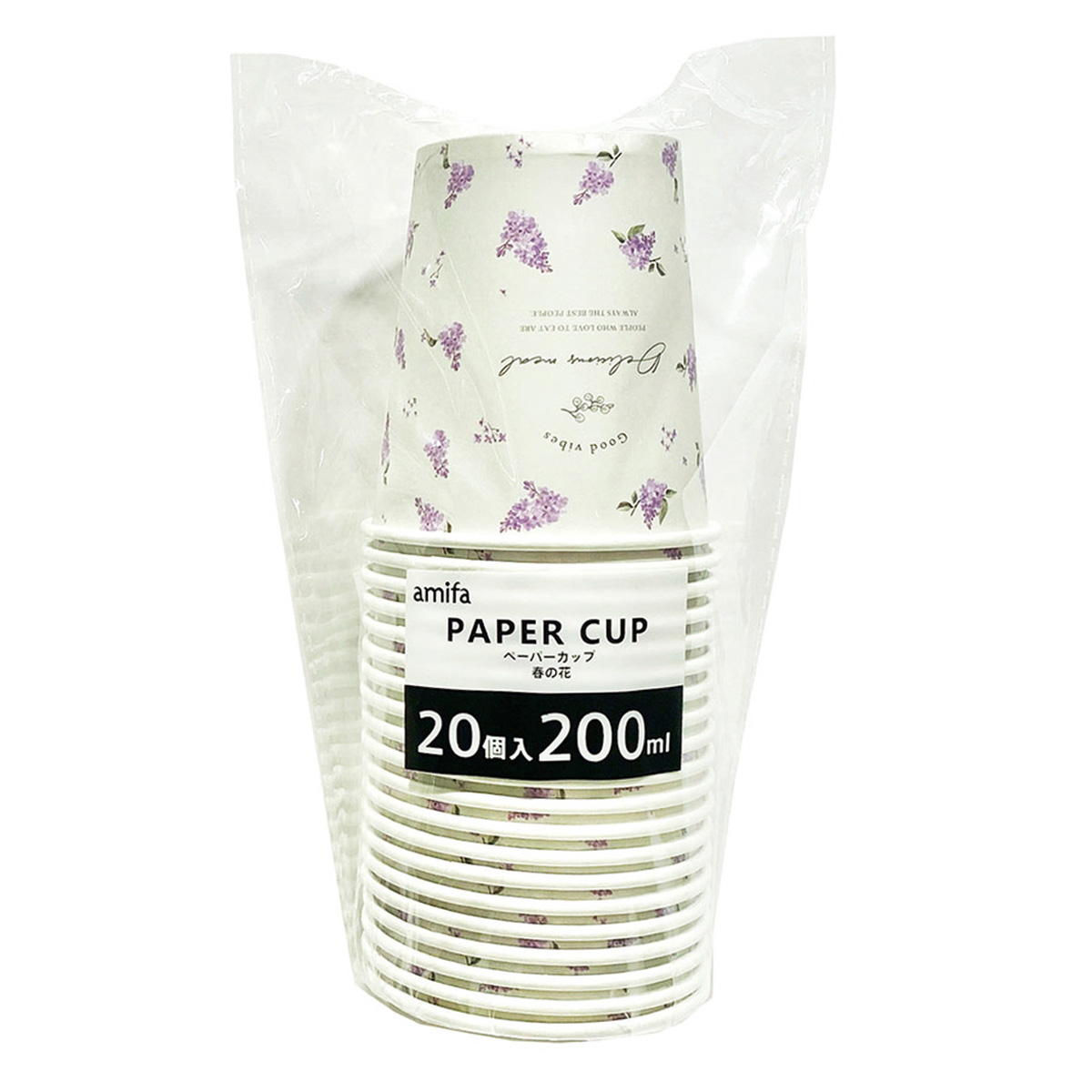 【OUTLET】ペーパーカップ 200ml 20P 春の花 364334