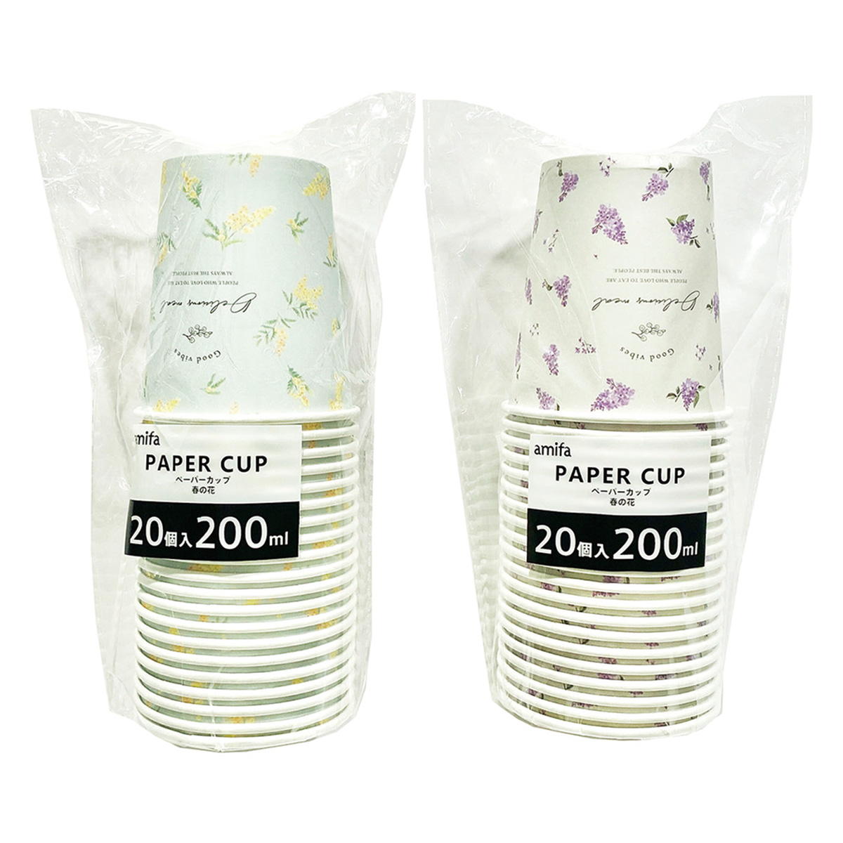 【OUTLET】ペーパーカップ 200ml 20P 春の花 364334