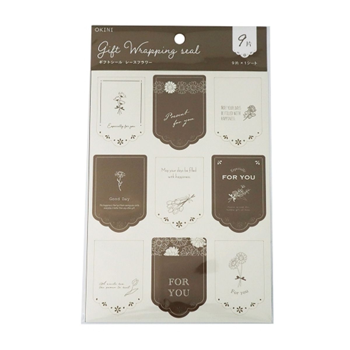 【OUTLET】ギフトシール 9片 レースフラワー 364366