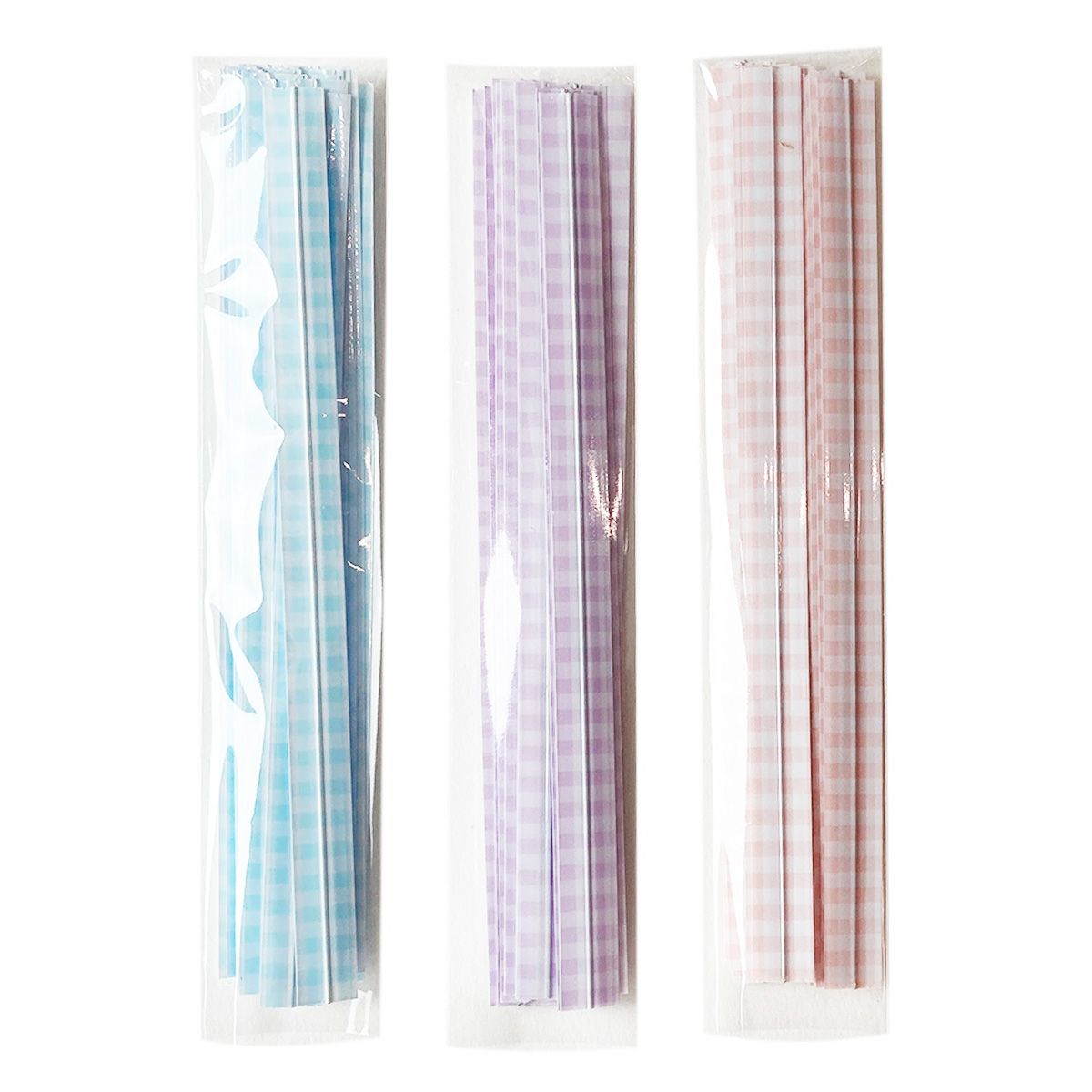 ラッピングタイ モール ギフトタイセット チェック柄 60本 364412