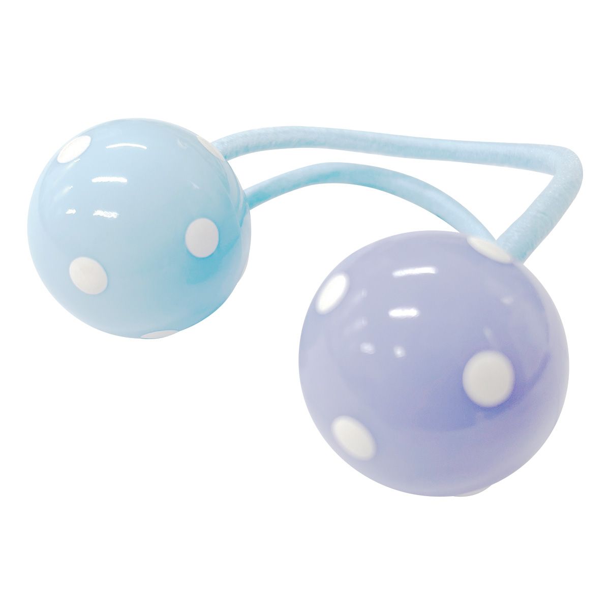 ヘアゴム キッズ用 髪ゴム ヘアポニー 水玉ボール2個付ツートンカラー1P 364698