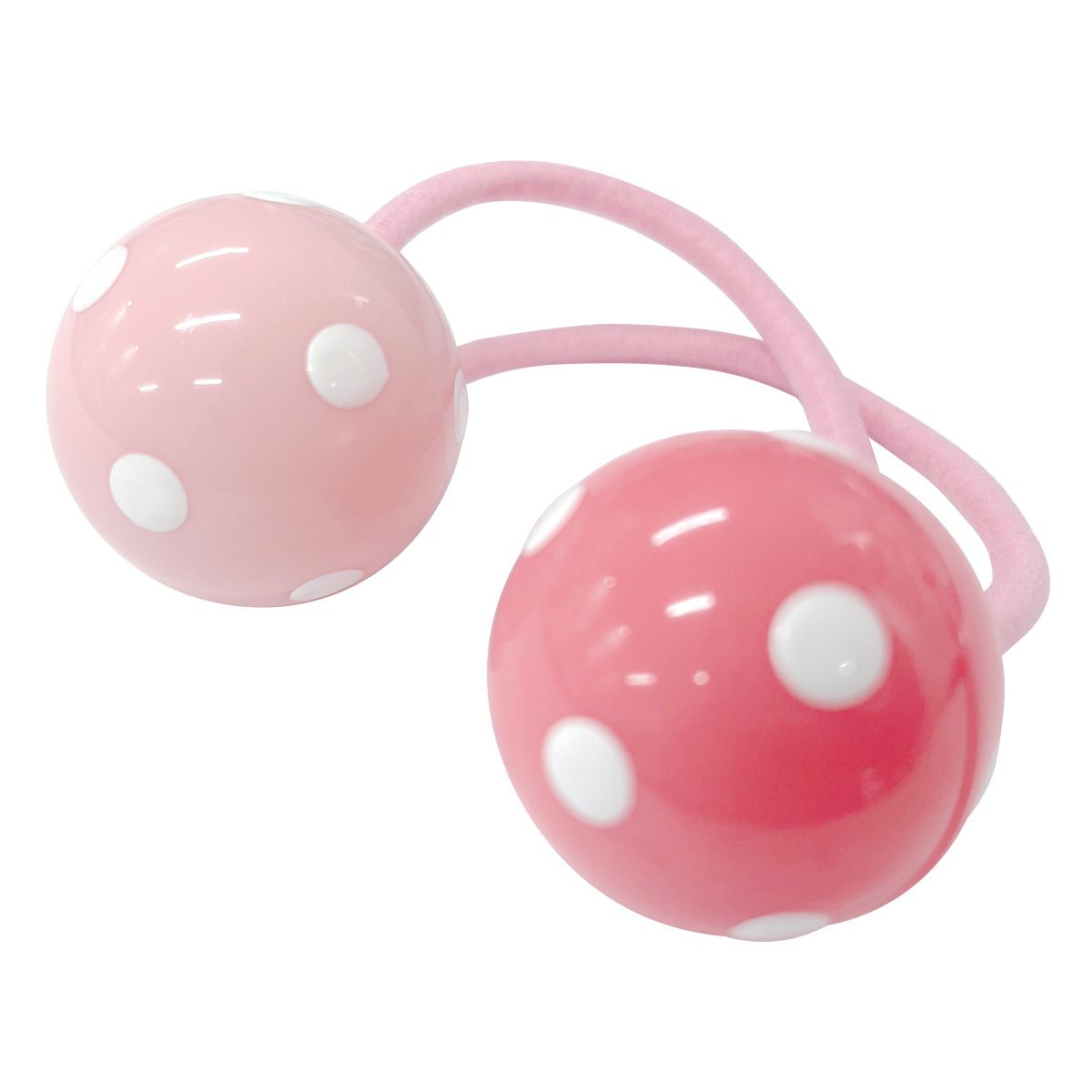 ヘアゴム キッズ用 髪ゴム ヘアポニー 水玉ボール2個付ツートンカラー1P 364698