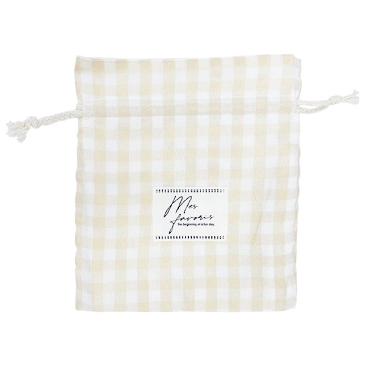 【OUTLET】巾着袋 きんちゃく袋 ギンガムチェック2 約20.6×25.3×1.4cm 364994