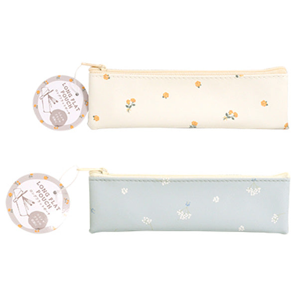【OUTLET】ペンケース 筆箱 ロングフラットポーチ 合皮 ナチュラルブーケ 5×18cm 364998