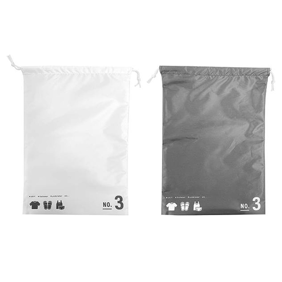 巾着袋 巾着ポーチ バッグインバッグ トラベルポーチ 巾着バッグ L モノトーン H38×W27cm 365004