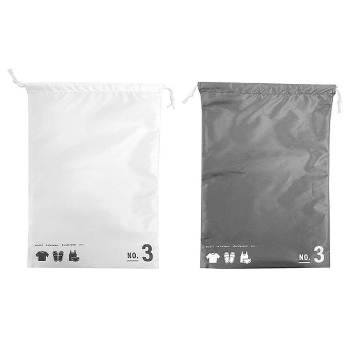 巾着袋 巾着ポーチ バッグインバッグ トラベルポーチ 巾着バッグ L モノトーン H38×W27cm 365004