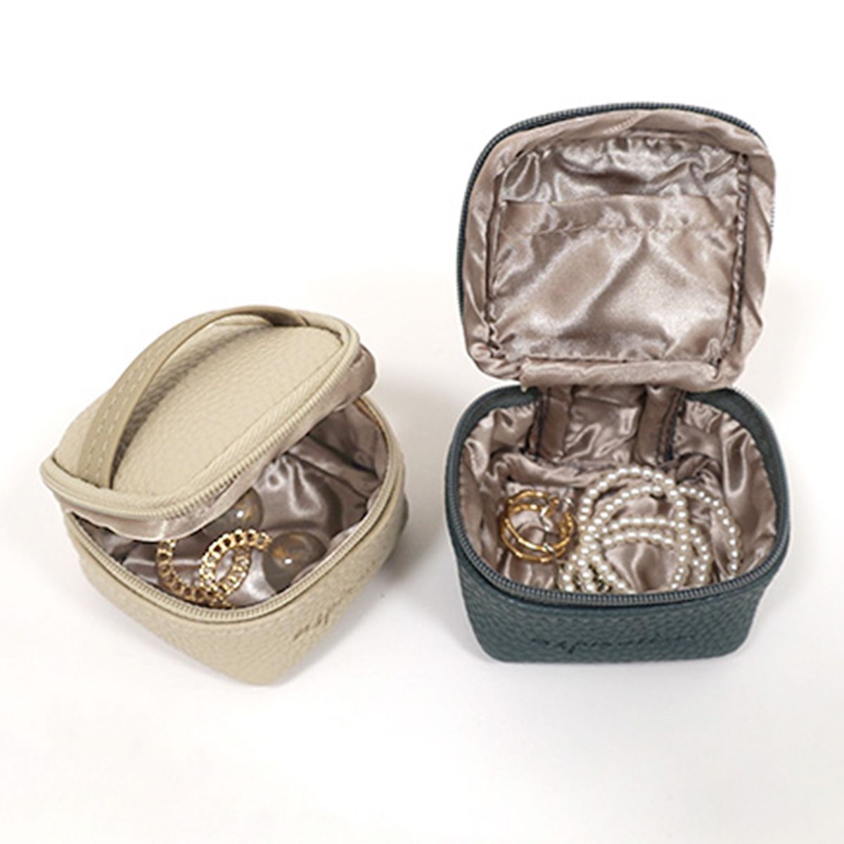 アクセサリーケース ジュエリーボックス ハンドル付 グレイッシュカラー 365033